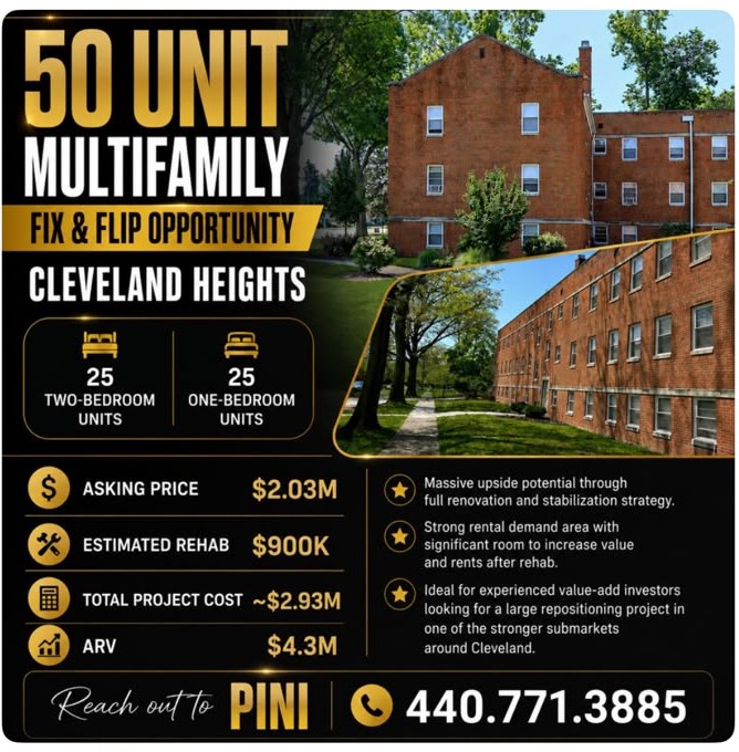 50-unit multifamily in Cleveland Heights — $2.03M asking price